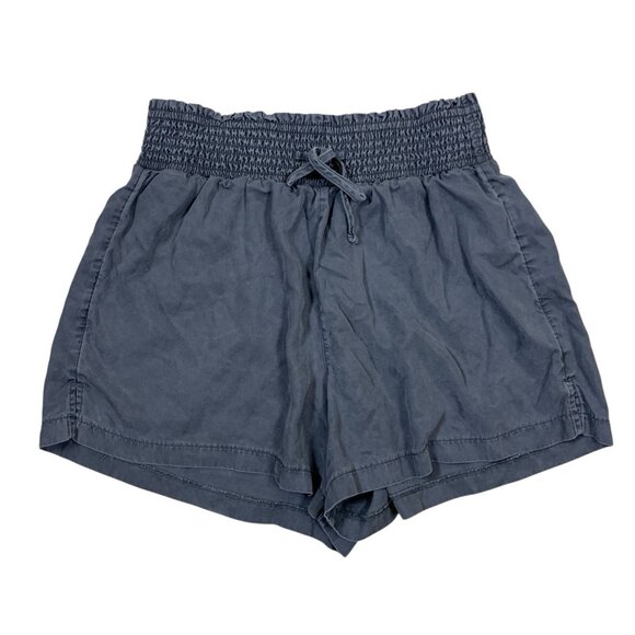 Abercrombie Fitch L Gray Smocked High Rise Lyocell Shorts Soft Lounge - Picture 1 of 4